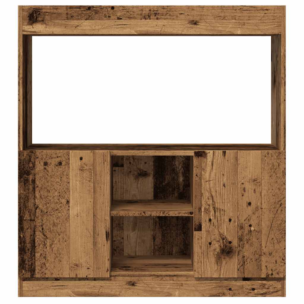 Buffet haut vieux bois 92x33x100 cm bois d'ingénierie