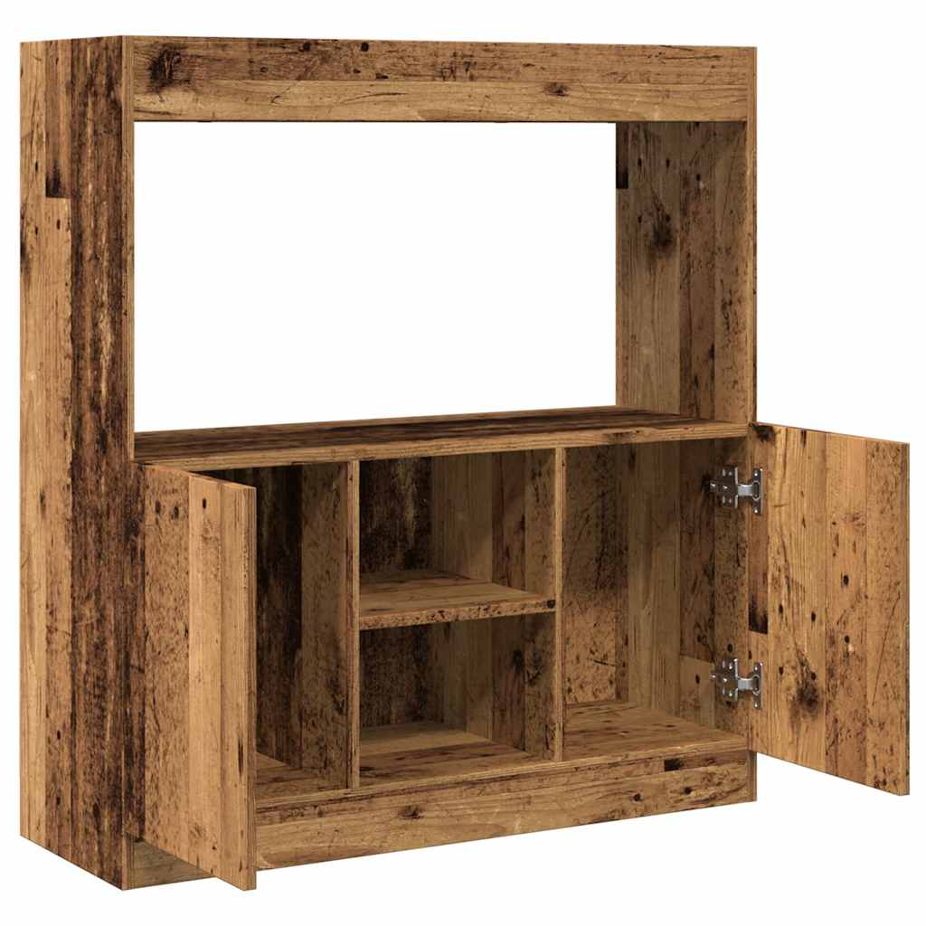 Buffet haut vieux bois 92x33x100 cm bois d'ingénierie