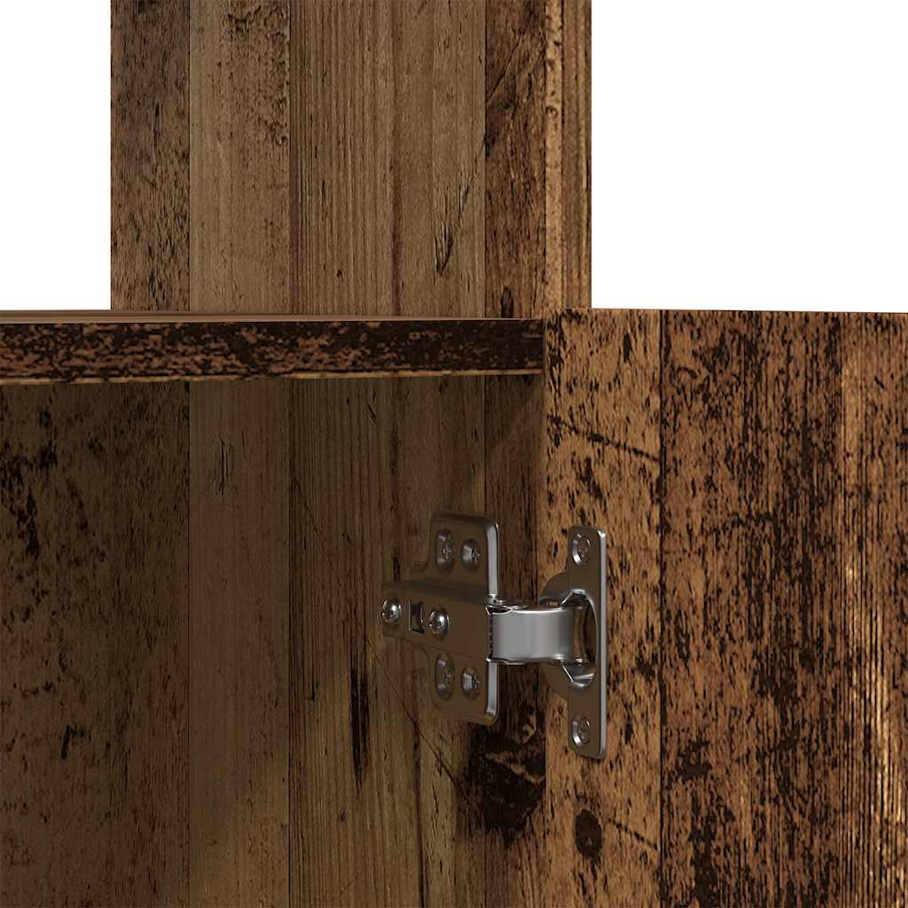 Buffet haut vieux bois 92x33x100 cm bois d'ingénierie
