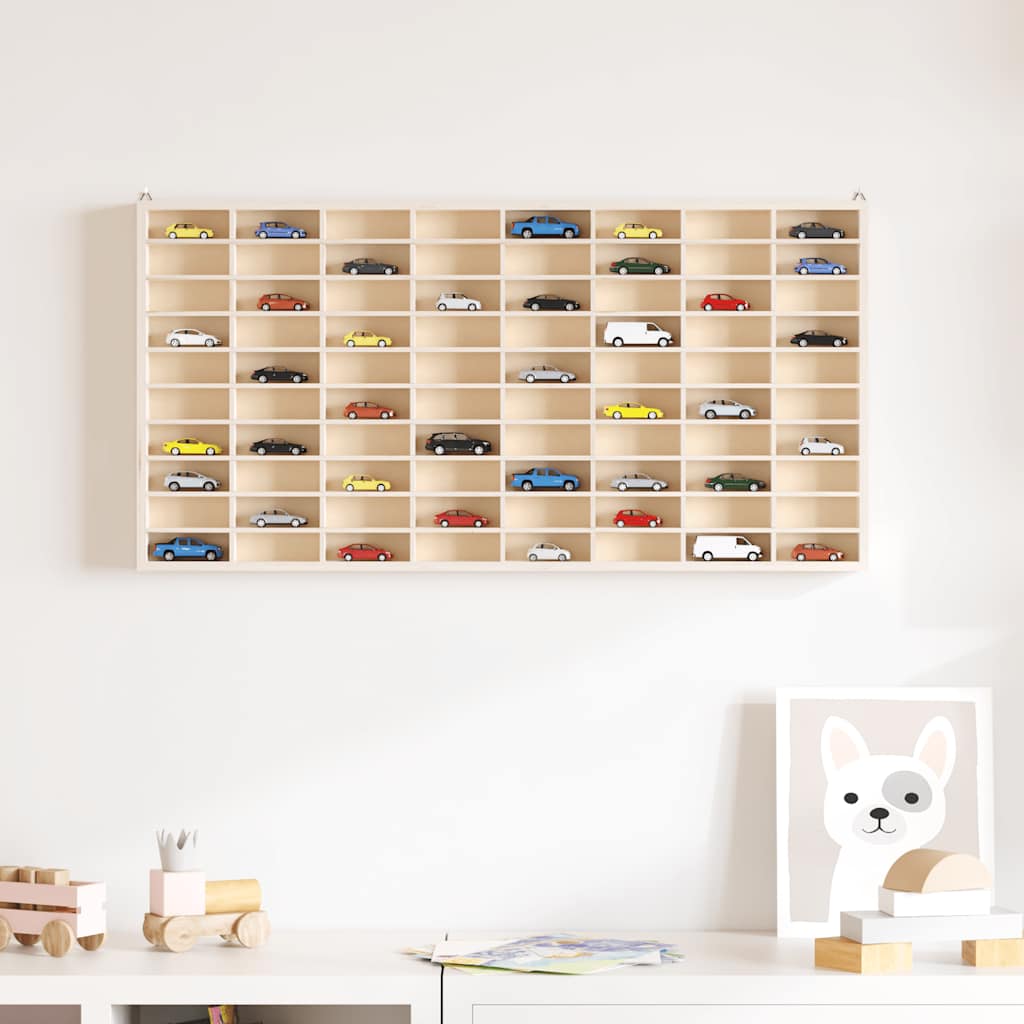 Vitrine de collection en bois avec 80 compartiments