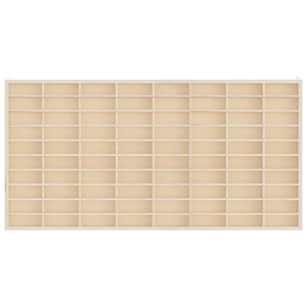 Vitrine de collection en bois avec 80 compartiments