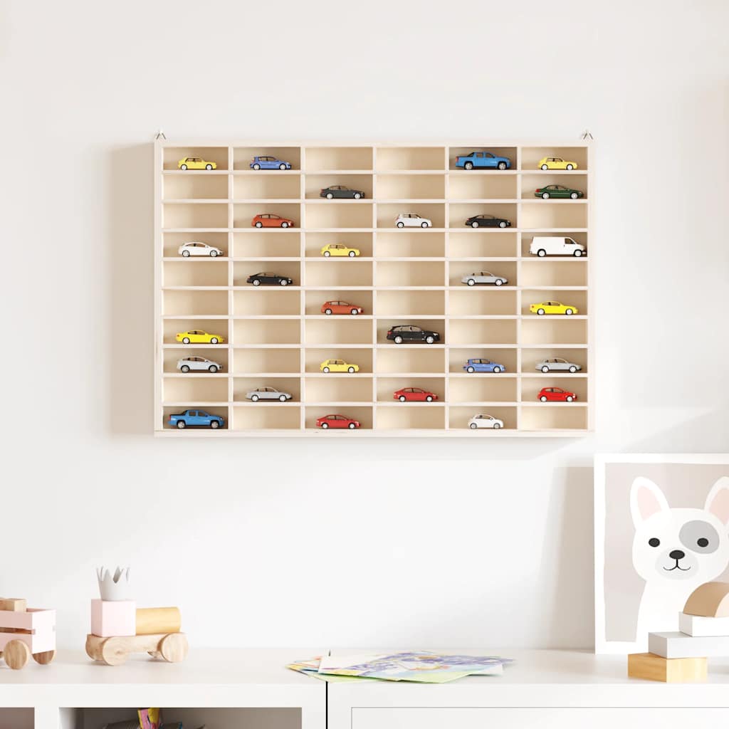 Vitrine de collection en bois avec 60 compartiments