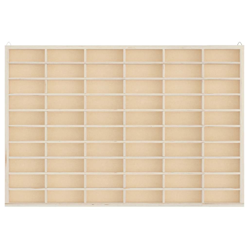 Vitrine de collection en bois avec 60 compartiments