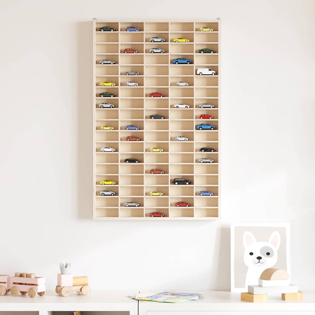 Vitrine de collection en bois avec 90 compartiments