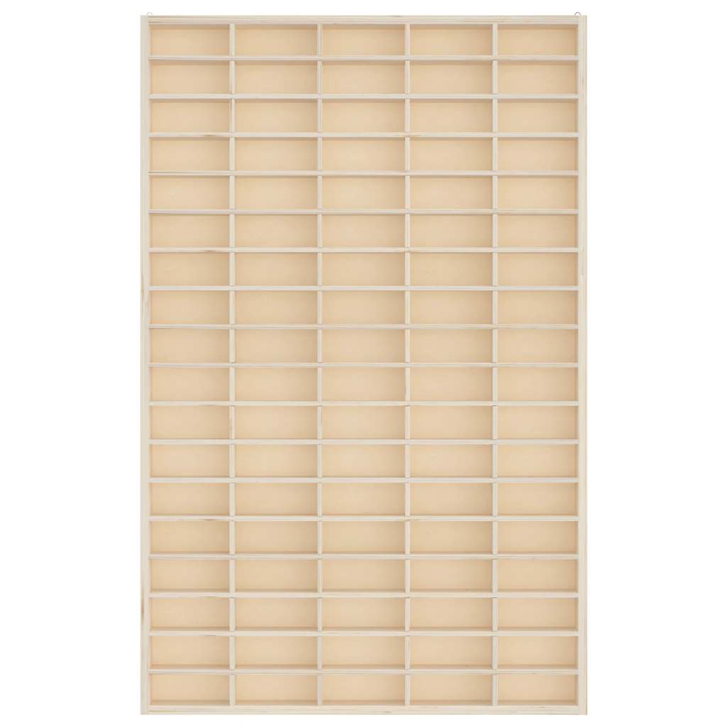 Vitrine de collection en bois avec 90 compartiments