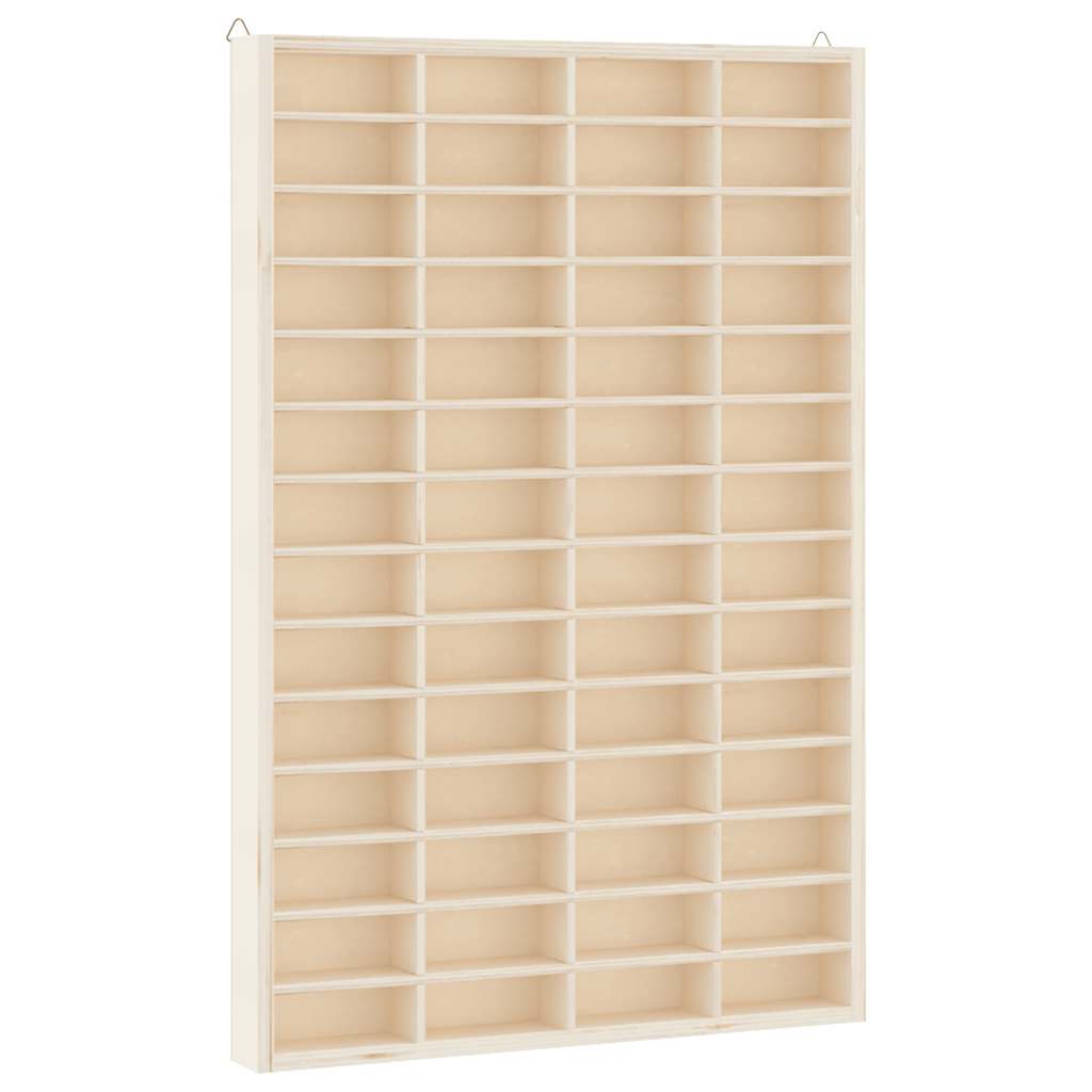 Vitrine de collection en bois avec 56 compartiments