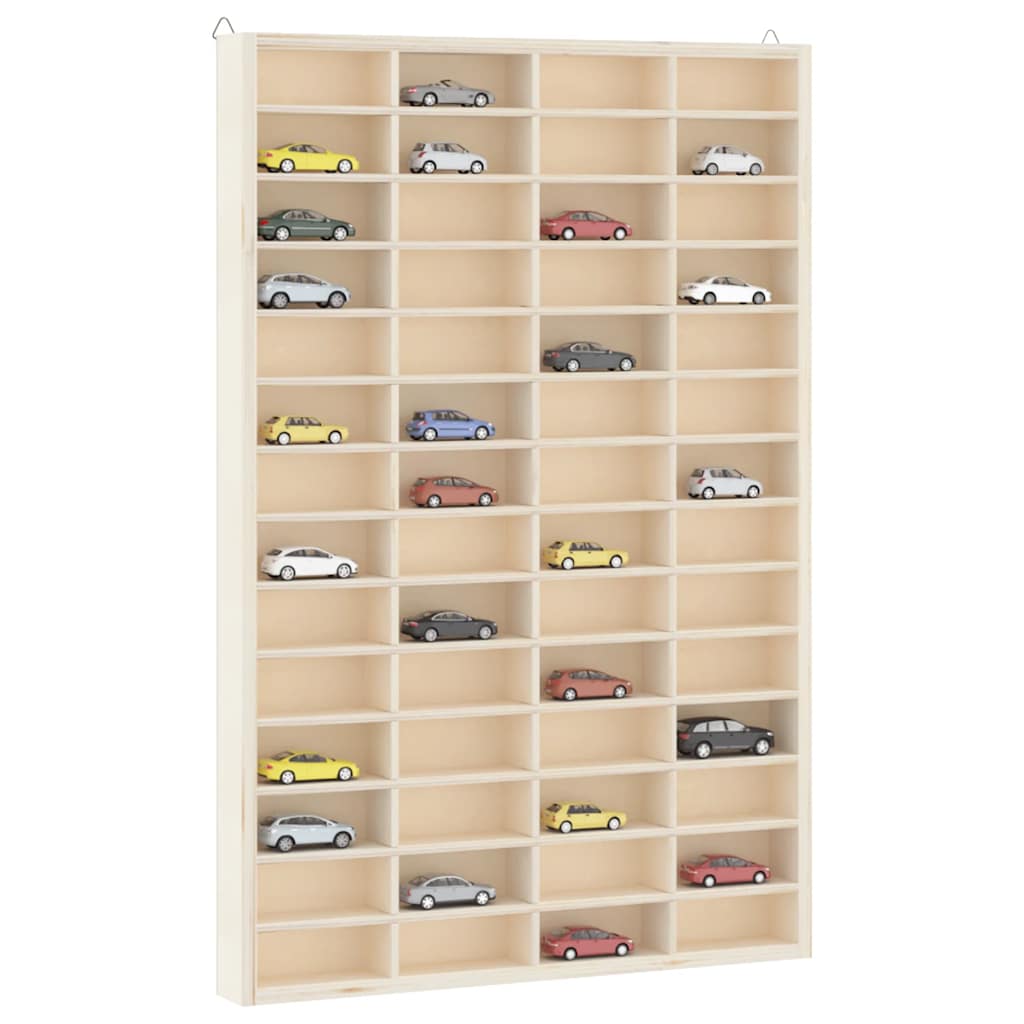 Vitrine de collection en bois avec 56 compartiments