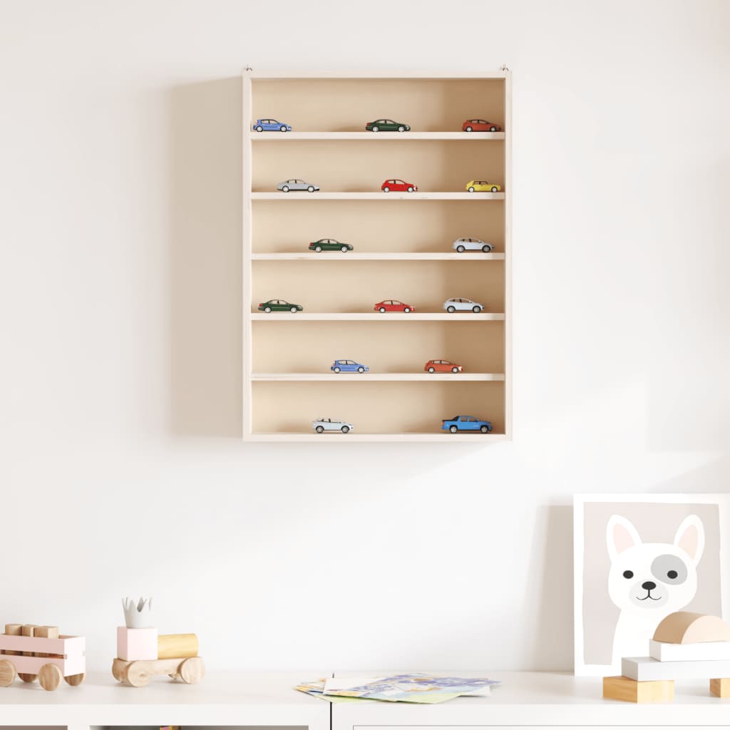Vitrine de collection en bois avec 6 étagères 40x8,5x55 cm