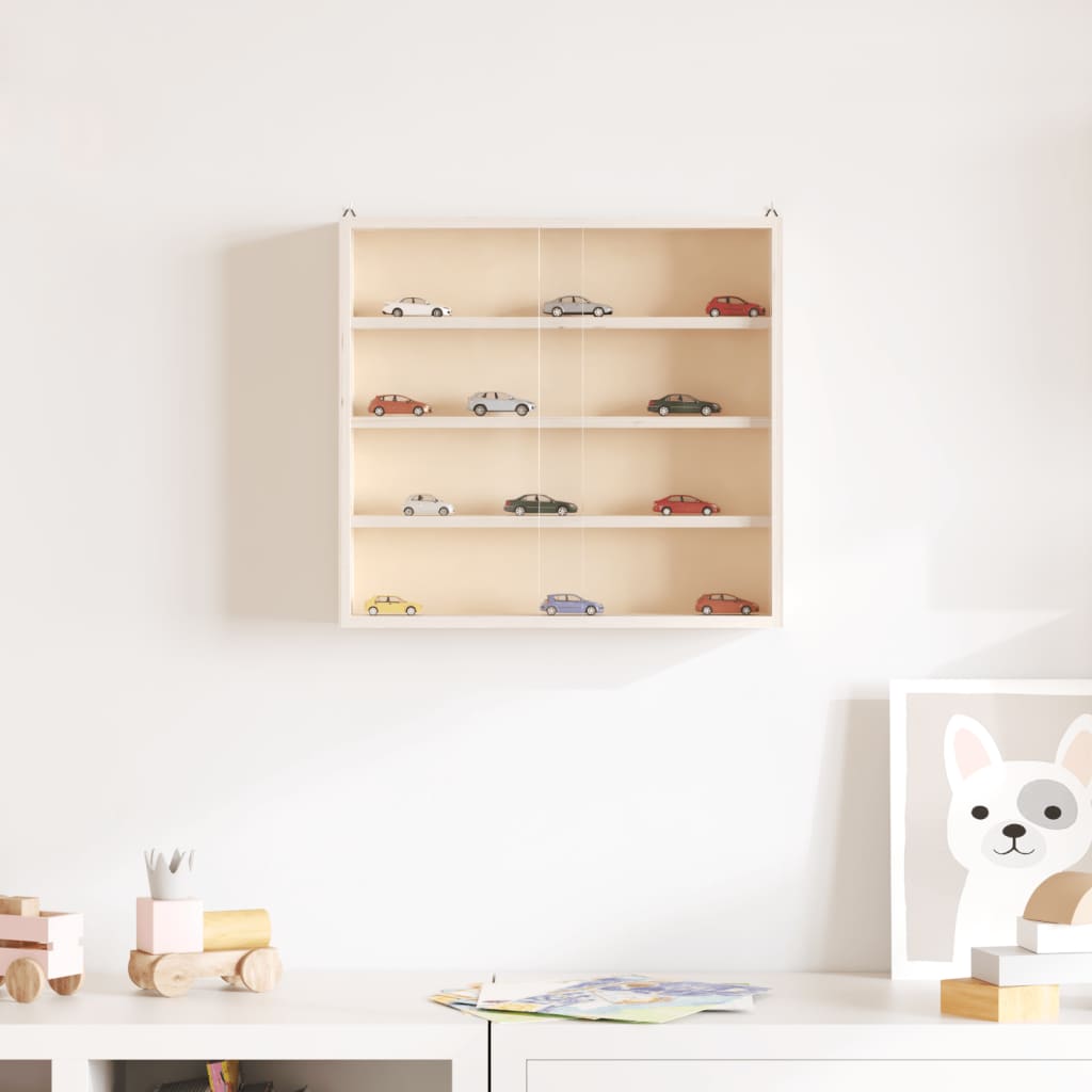 Vitrine de collection en bois avec portes 40x8,5x37cm