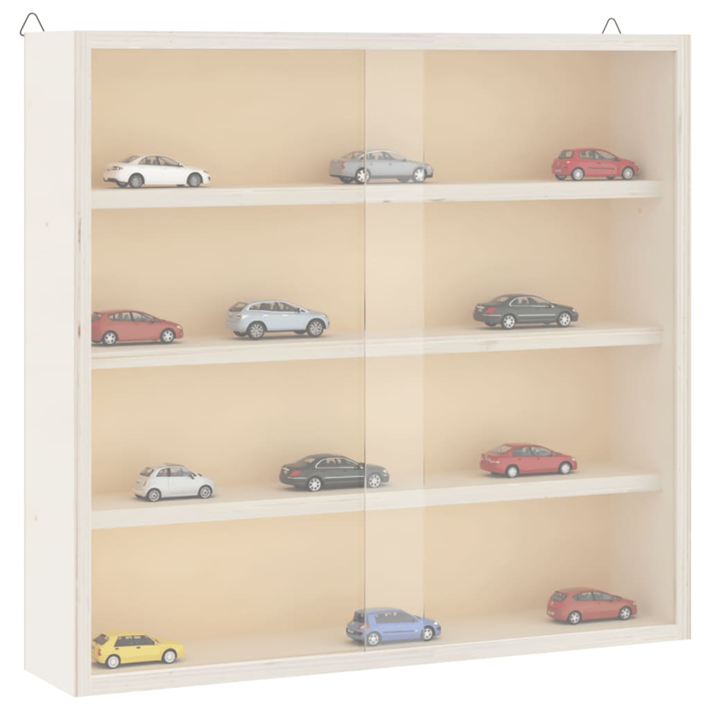 Vitrine de collection en bois avec portes 40x8,5x37cm