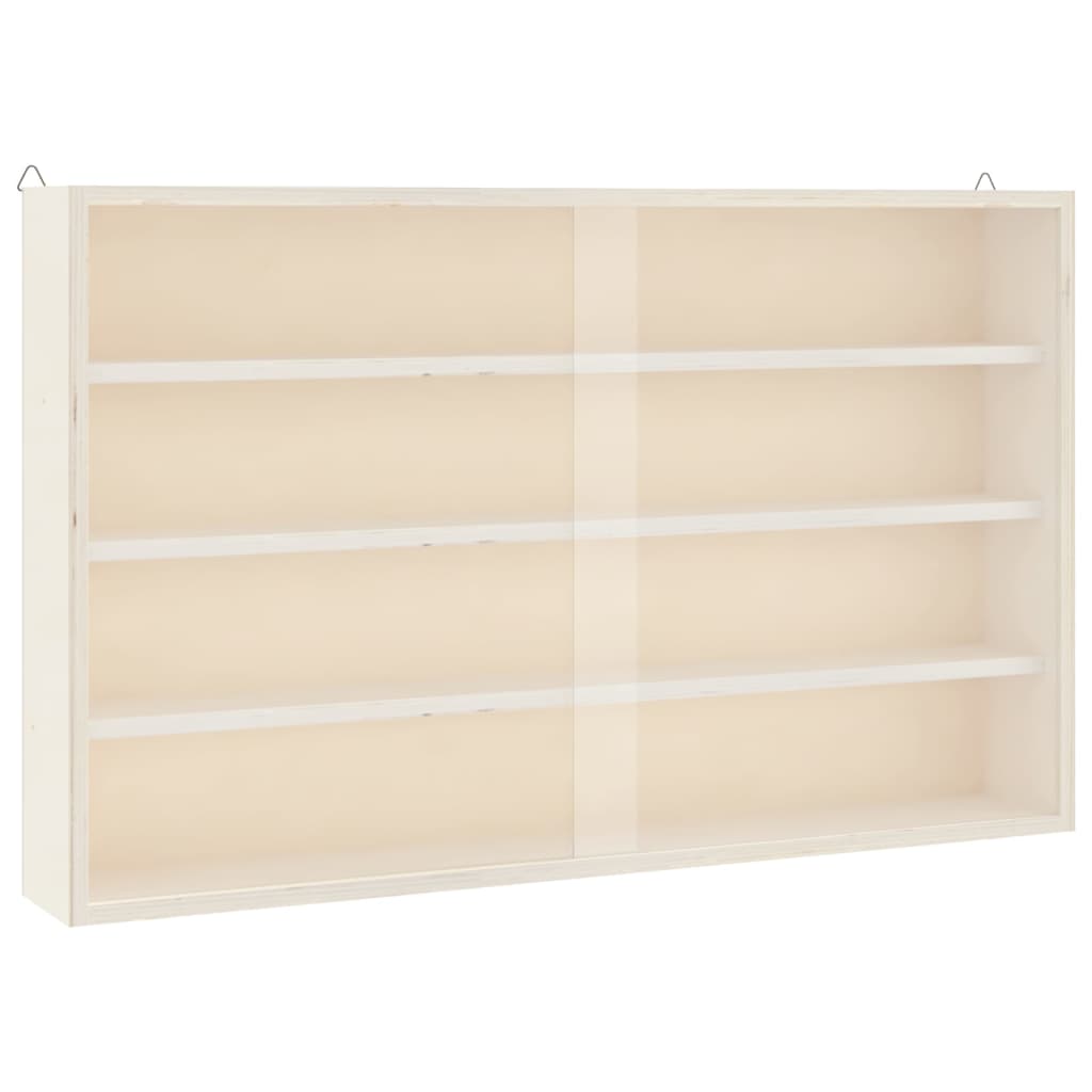 Vitrine de collection en bois avec portes 60x8,5x37 cm