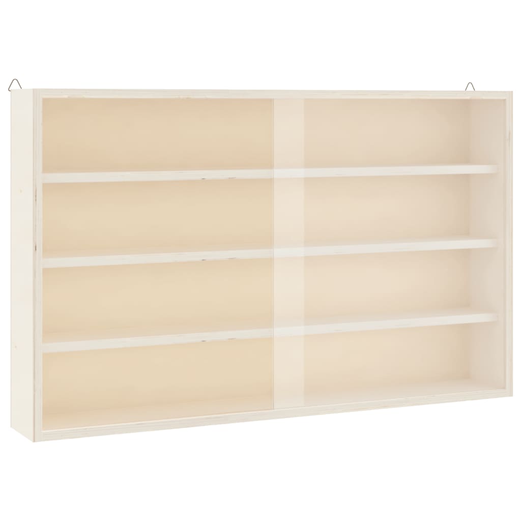 Vitrine de collection en bois avec portes 60x8,5x37 cm
