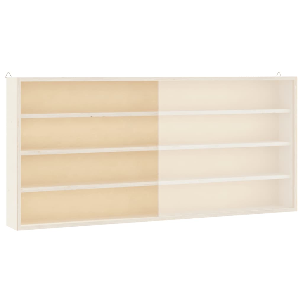Vitrine de collection en bois avec portes 80x8,5x37 cm