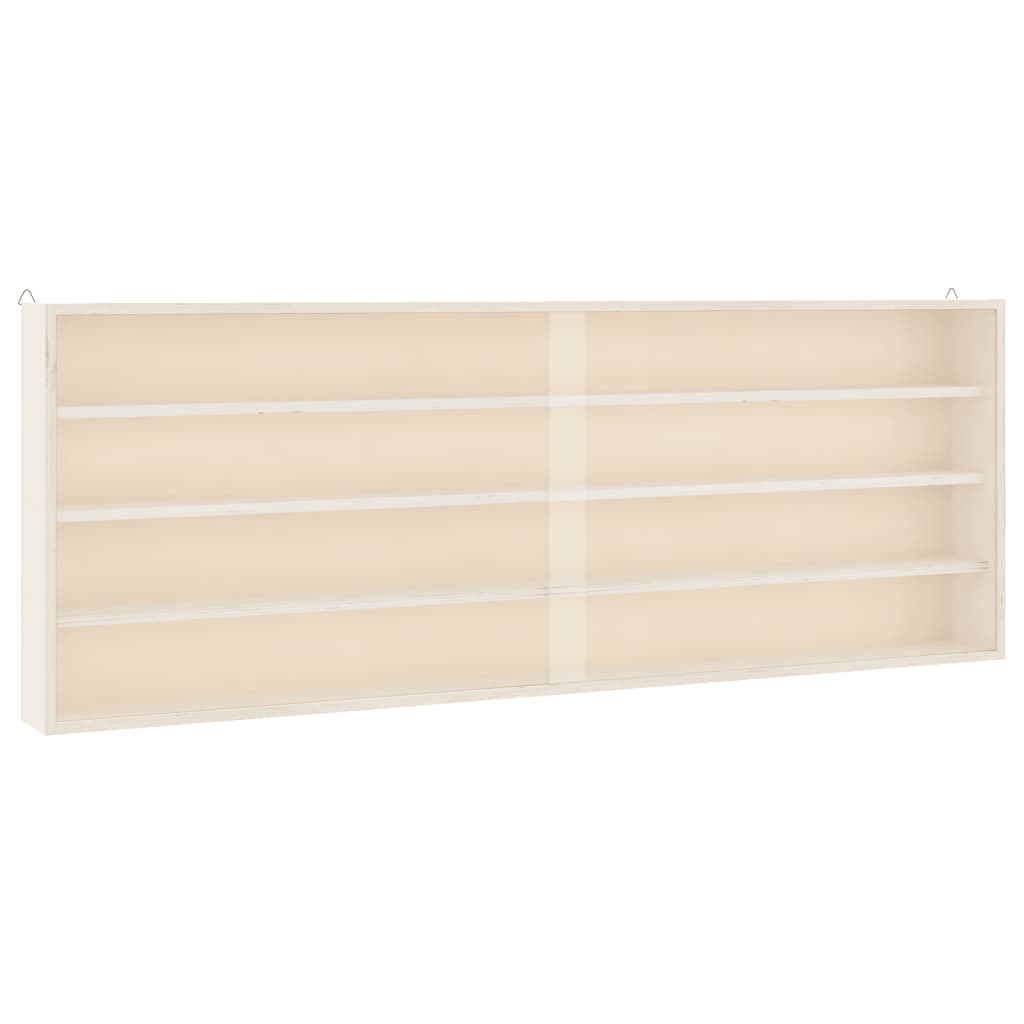 Vitrine de collection en bois avec portes 100x8,5x37 cm