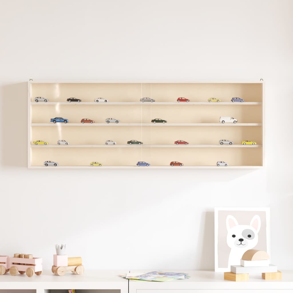 Vitrine de collection en bois avec portes 100x8,5x37 cm