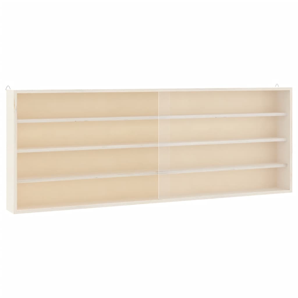 Vitrine de collection en bois avec portes 100x8,5x37 cm