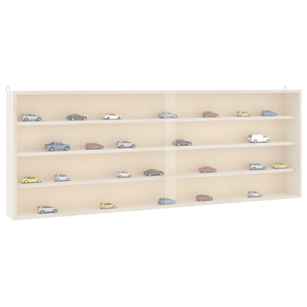 Vitrine de collection en bois avec portes 100x8,5x37 cm