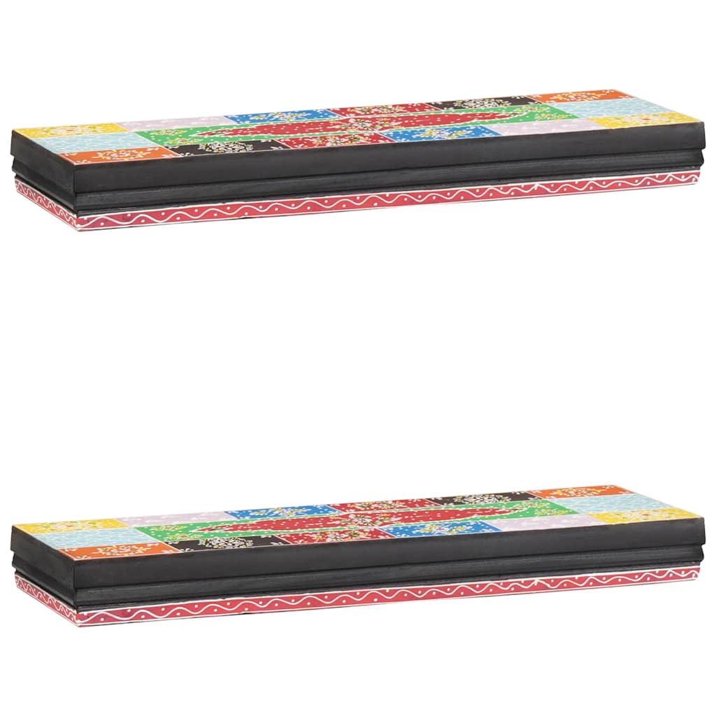 Étagères Murales avec étagère 2 pcs Multicolore 60 x 20 x 6 cm