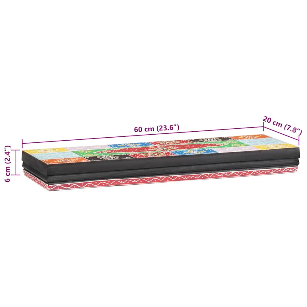 Étagères Murales avec étagère 2 pcs Multicolore 60 x 20 x 6 cm
