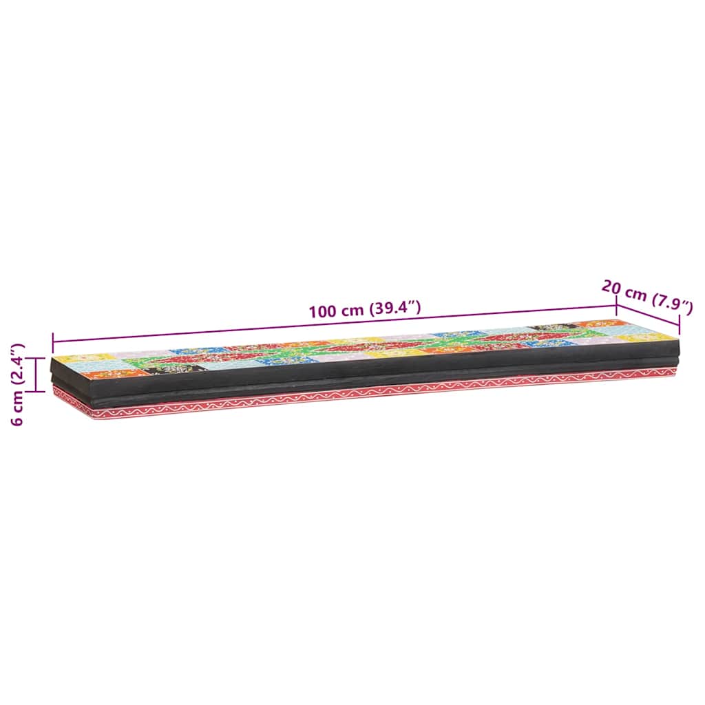 Étagères Murales avec étagère 2 pcs Multicolore 100 x 20 x 6 cm