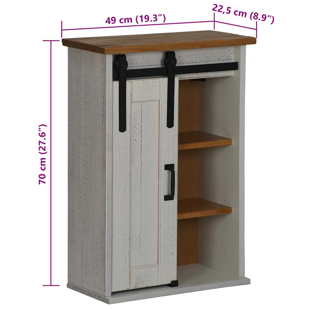 Armario colgante HALDEN con puerta corredera, blanco, 49x22,5x70 cm