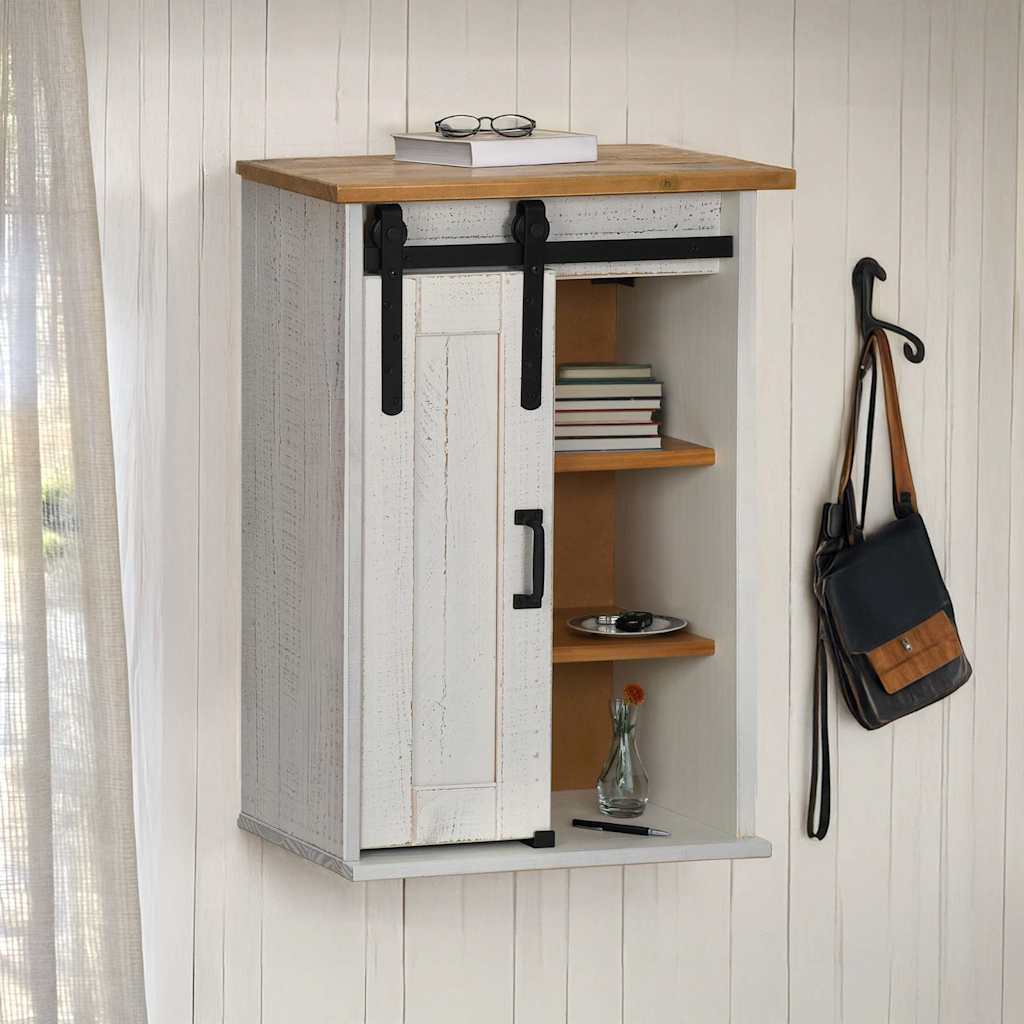 Armario colgante HALDEN con puerta corredera, blanco, 49x22,5x70 cm