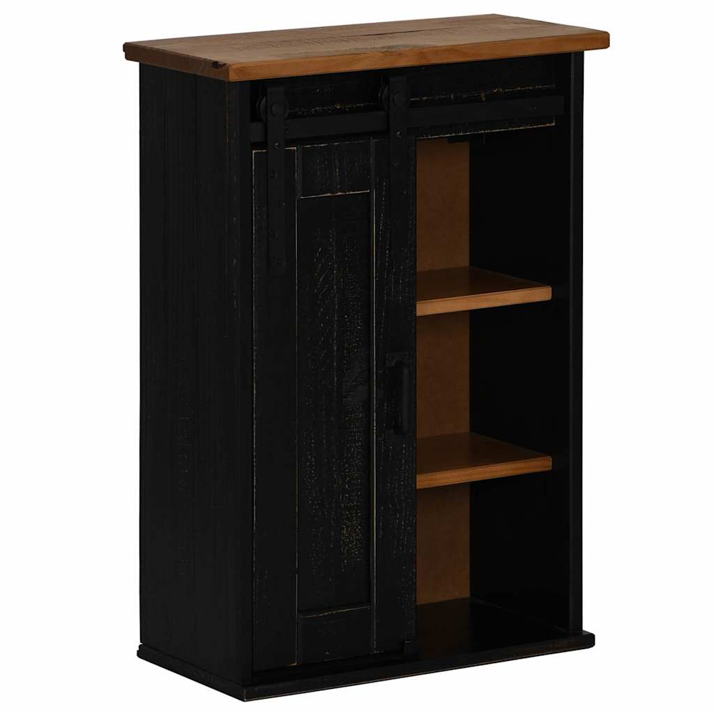 Armario colgante HALDEN con puerta corredera, negro, 49x22,5x70 cm