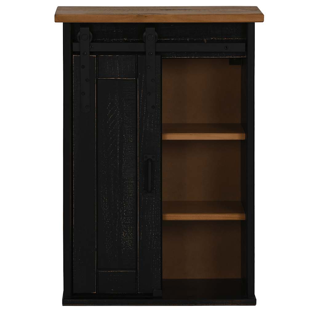 Armario colgante HALDEN con puerta corredera, negro, 49x22,5x70 cm