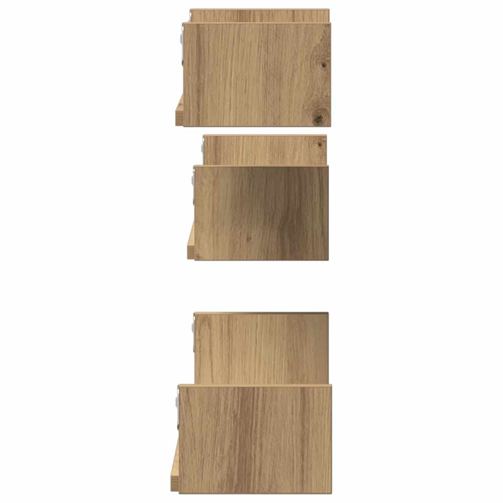 Étagères murales 3 pcs chêne artisanal bois d'ingénierie
