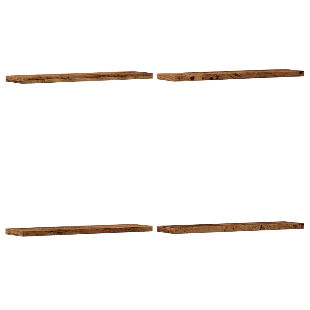 Étagères murales 4 pcs vieux bois 40x10x1,5cm bois d'ingénierie