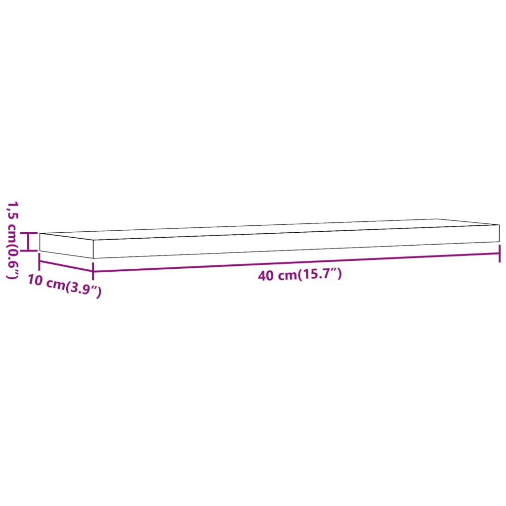 Étagères murales 4 pcs vieux bois 40x10x1,5cm bois d'ingénierie