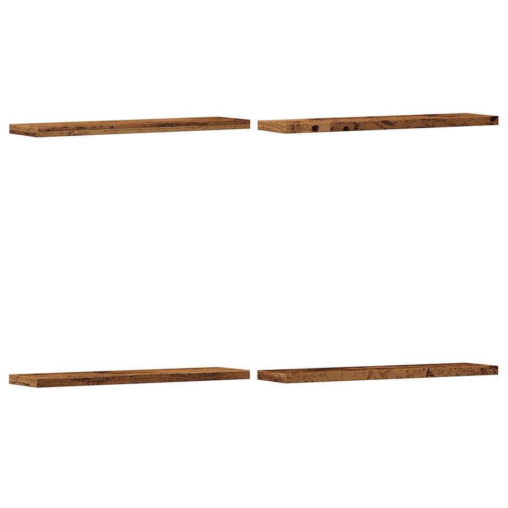 Étagères murales 4 pcs vieux bois 40x20x1,5cm bois d'ingénierie