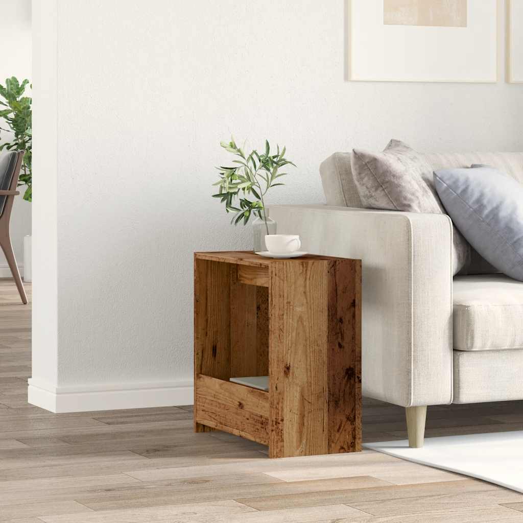 Table d'appoint vieux bois 50x26x50 cm bois d'ingénierie