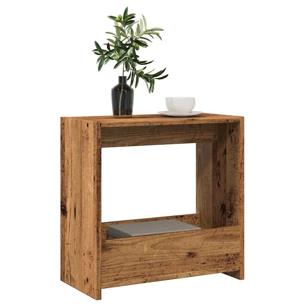 Table d'appoint vieux bois 50x26x50 cm bois d'ingénierie
