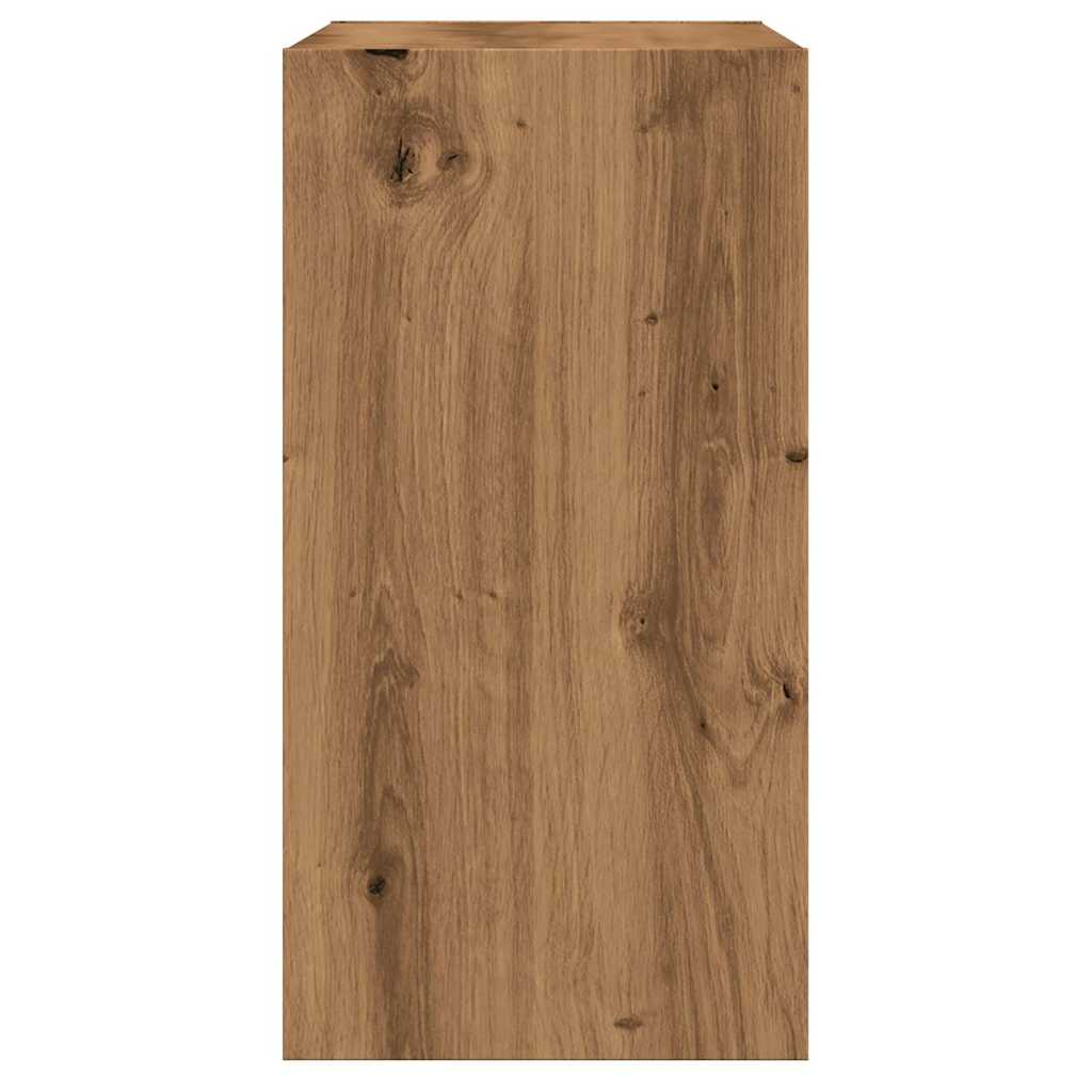 Table d'appoint chêne artisanal 50x26x50 cm bois d'ingénierie
