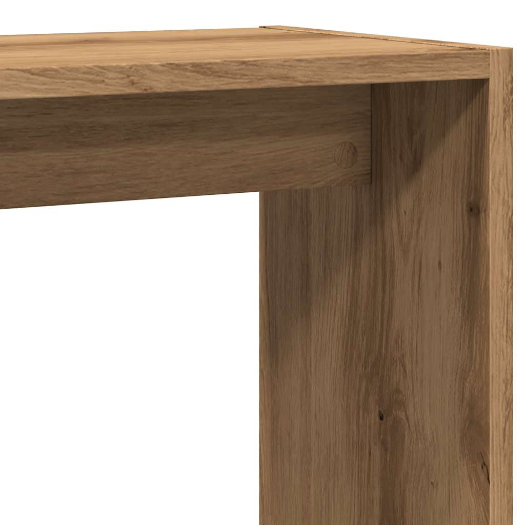 Table d'appoint chêne artisanal 50x26x50 cm bois d'ingénierie