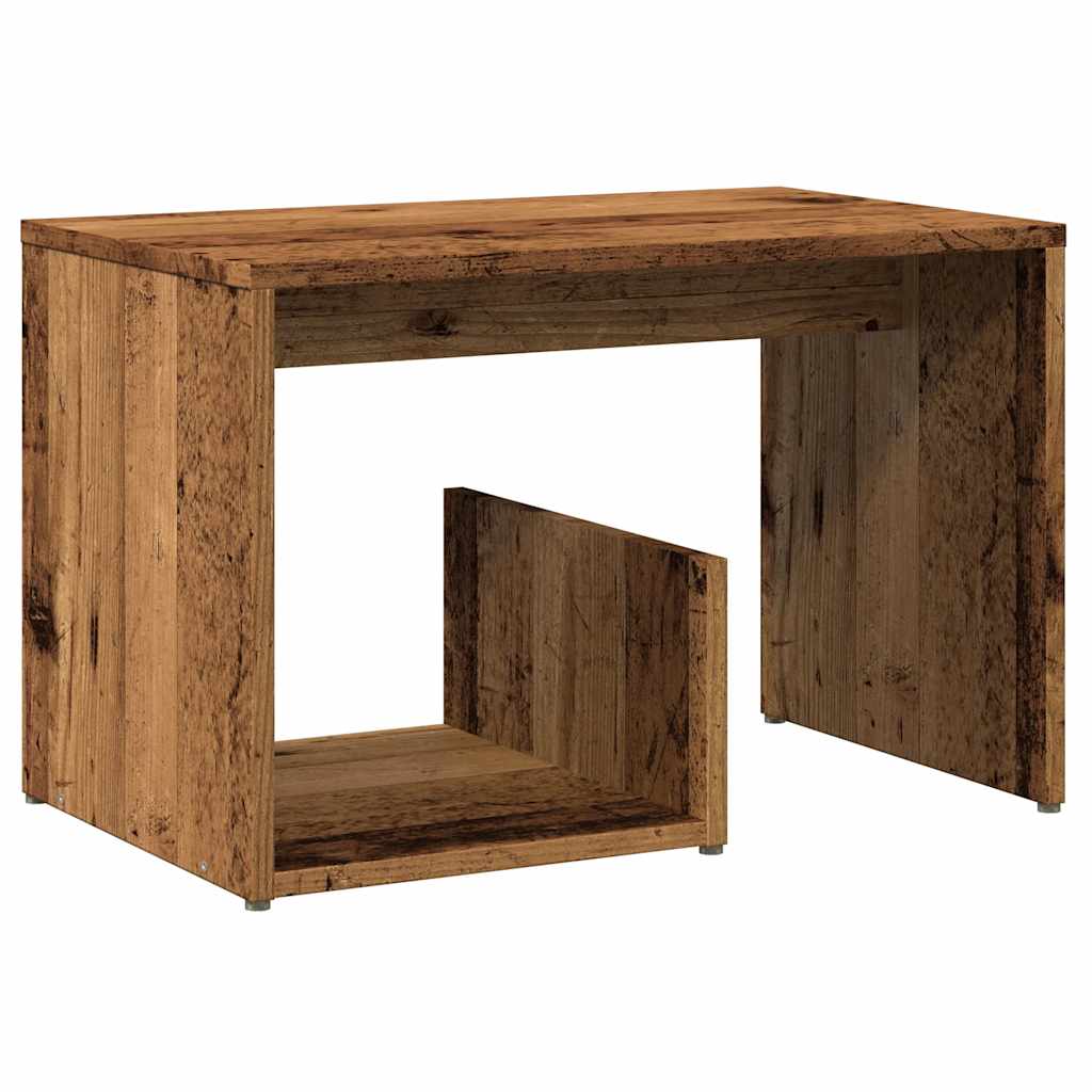 Table d'appoint vieux bois 59x36x38 cm bois d'ingénierie