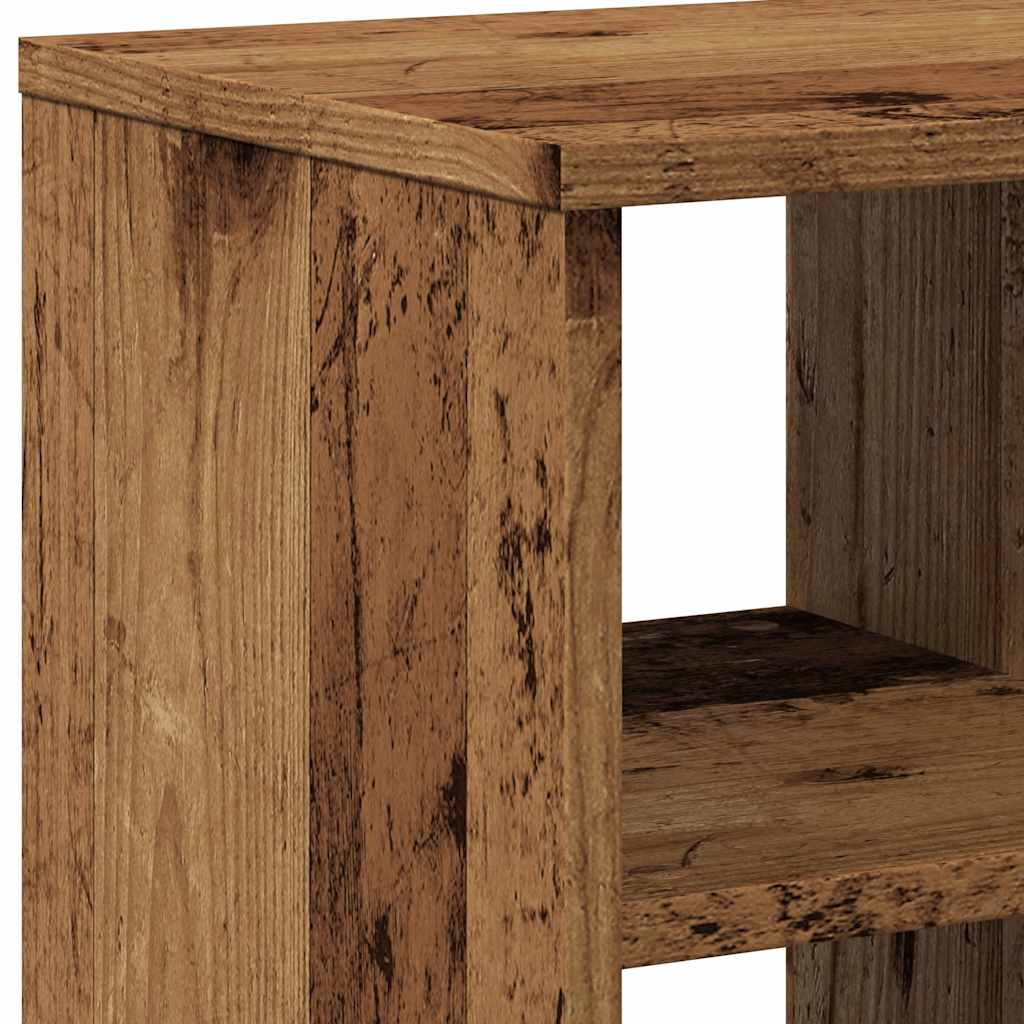 Table d'appoint vieux bois 50x30x50 cm bois d'ingénierie