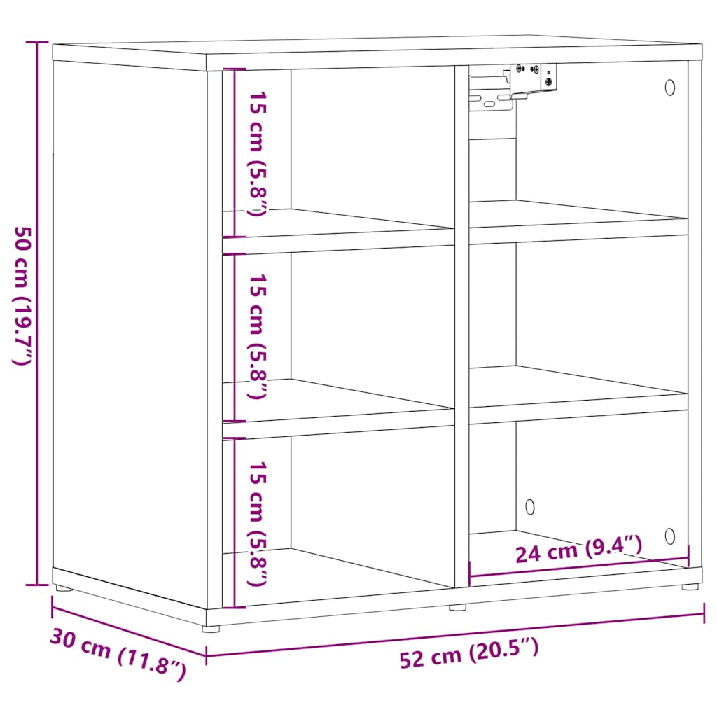 Armoire à chaussures vieux bois 52x30x50 cm