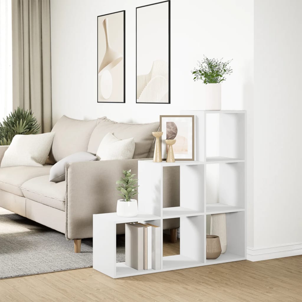 Étagère séparatrice de pièce à 3 niveaux blanc 99x29x99 cm