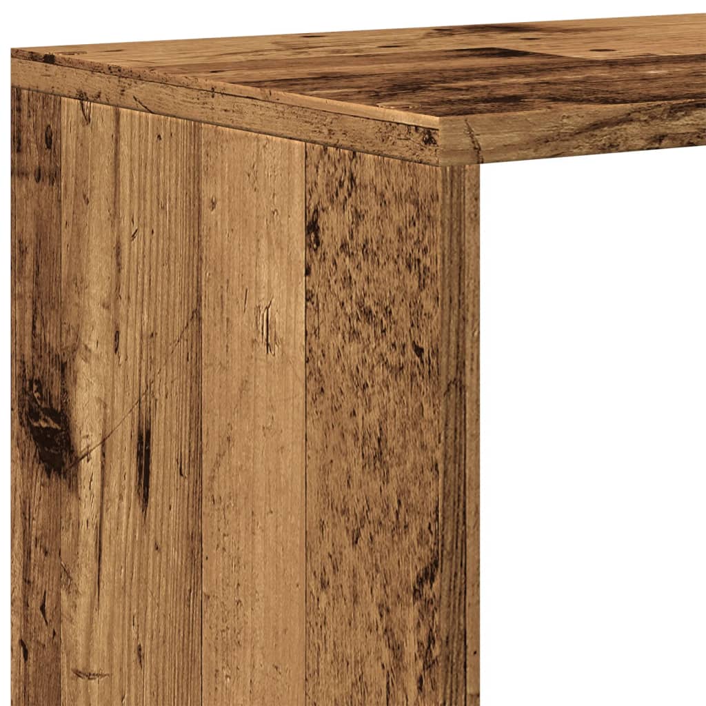 Étagère séparatrice de pièce à 4 niveaux vieux bois
