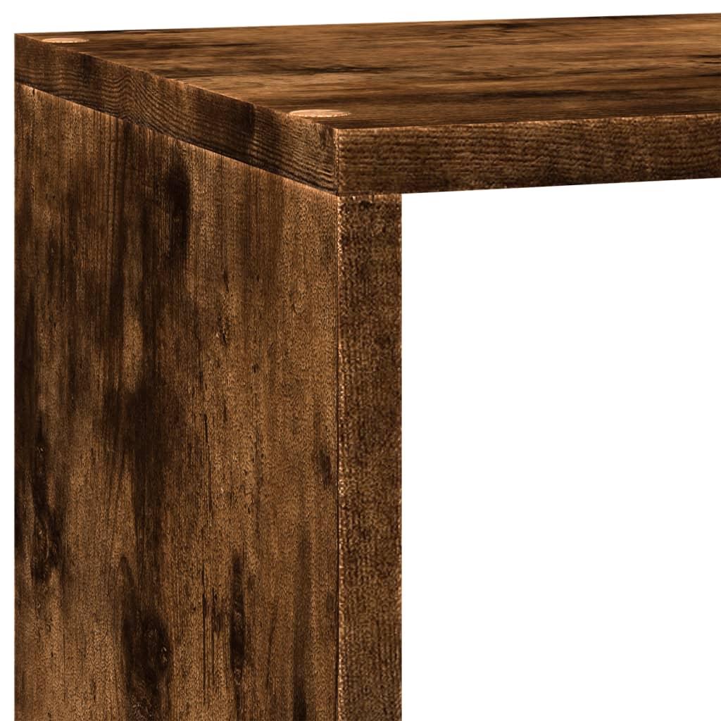 Étagère séparatrice de pièce 3 niveaux chêne fumé