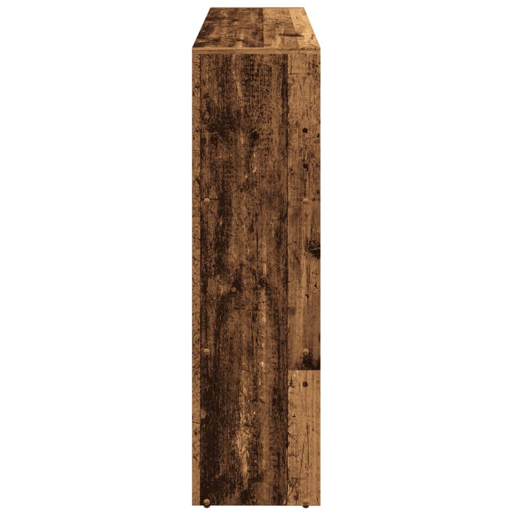 Étagère séparatrice de pièce à 3 niveaux vieux bois