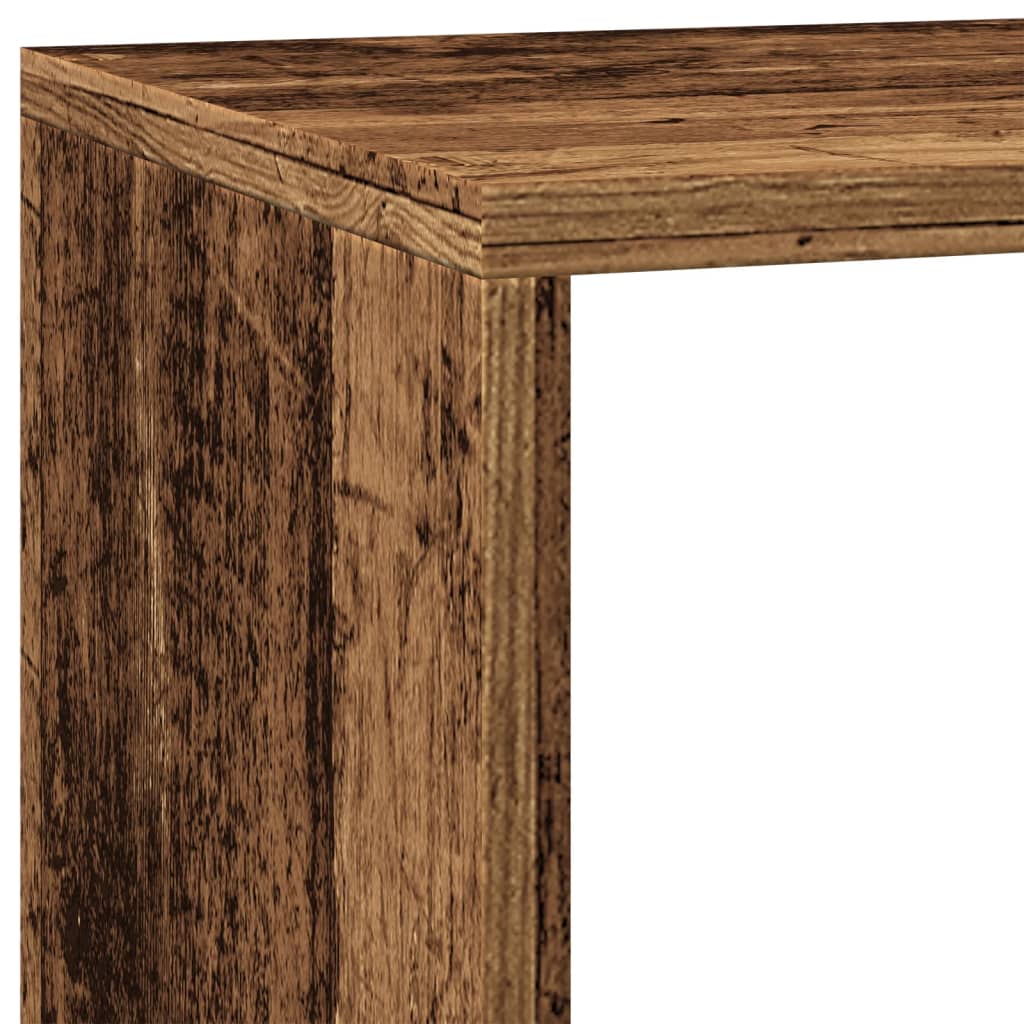 Étagère séparatrice de pièce à 3 niveaux vieux bois
