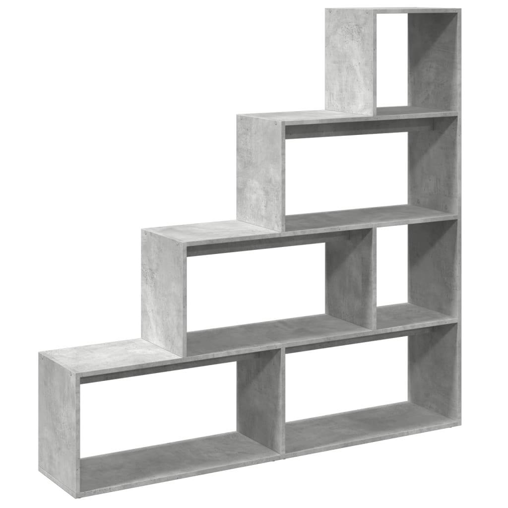 Étagère séparatrice de pièce à 4 niveaux gris béton