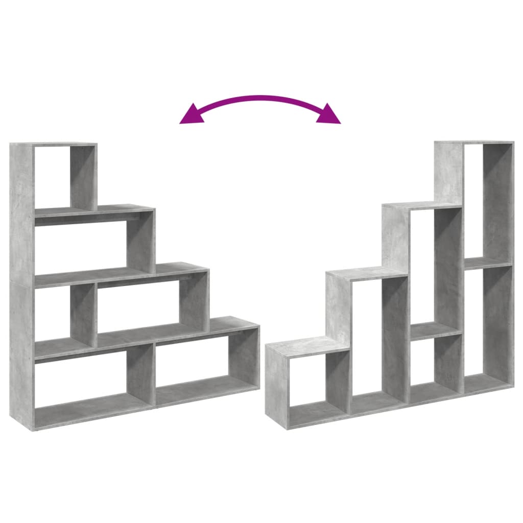 Étagère séparatrice de pièce à 4 niveaux gris béton