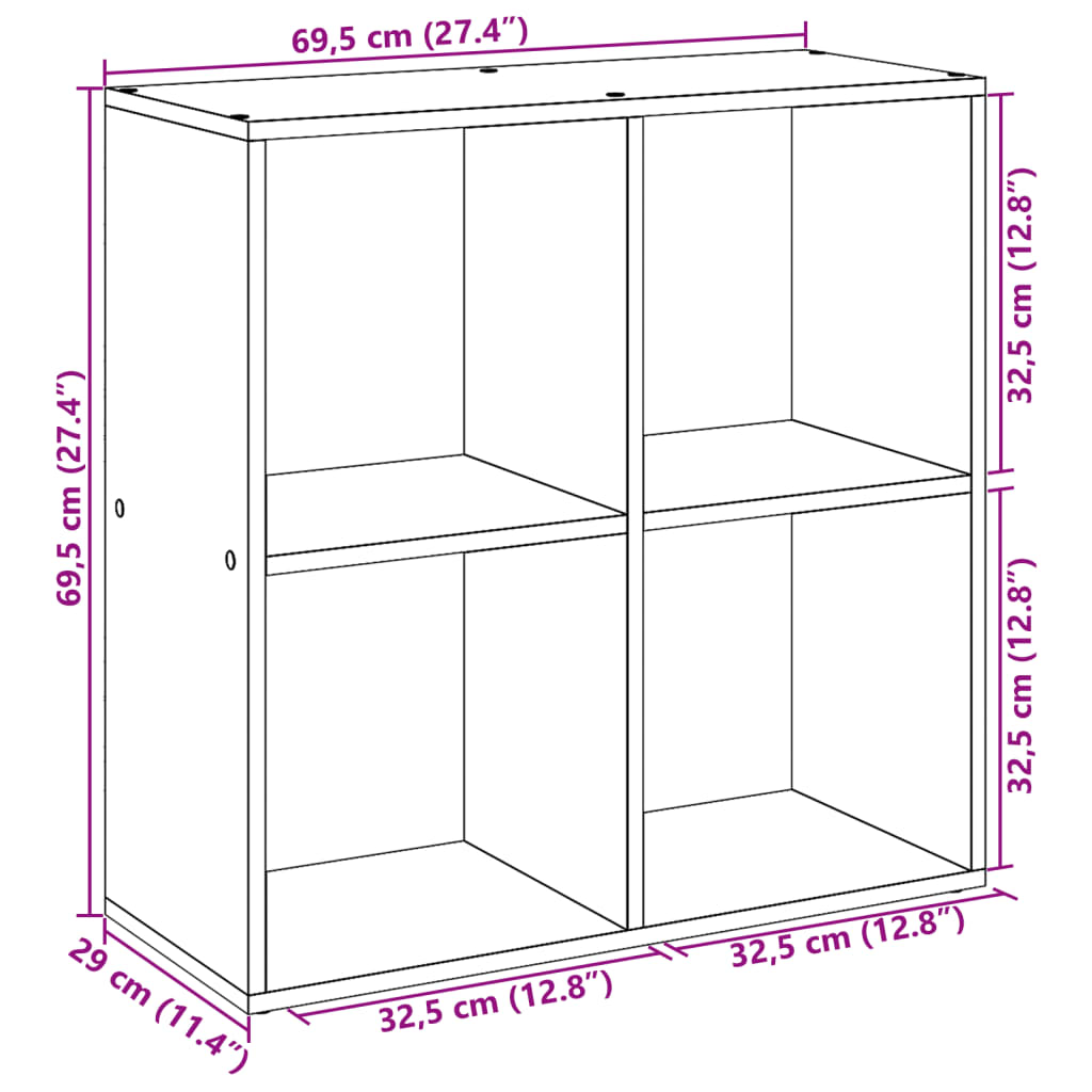 Étagère séparatrice de pièce blanc 69,5x29x69,5 cm