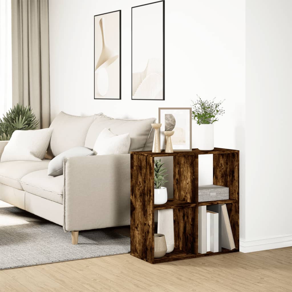 Étagère séparatrice de pièce chêne fumé 69,5x29x69,5 cm
