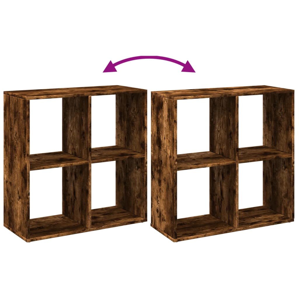 Étagère séparatrice de pièce chêne fumé 69,5x29x69,5 cm