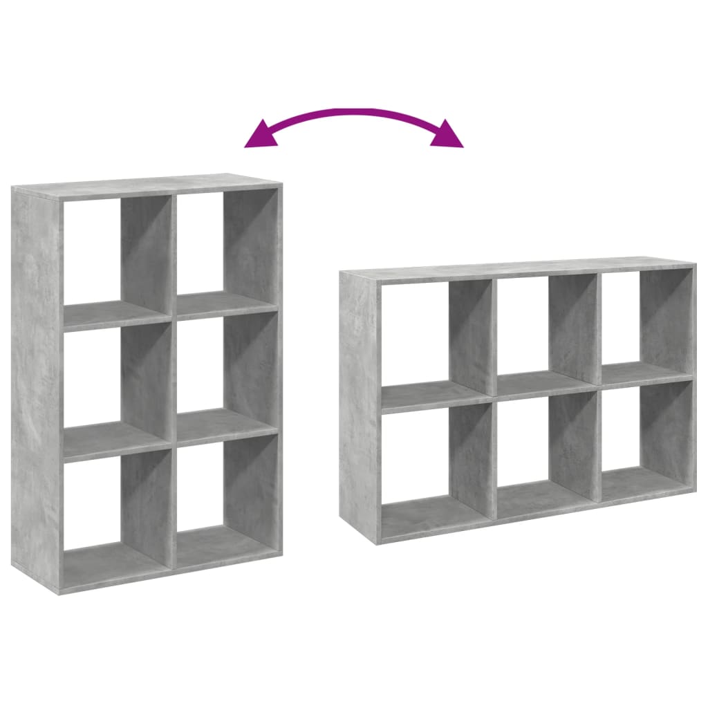 Étagère séparatrice de pièce gris béton 69,5x29x103,5 cm